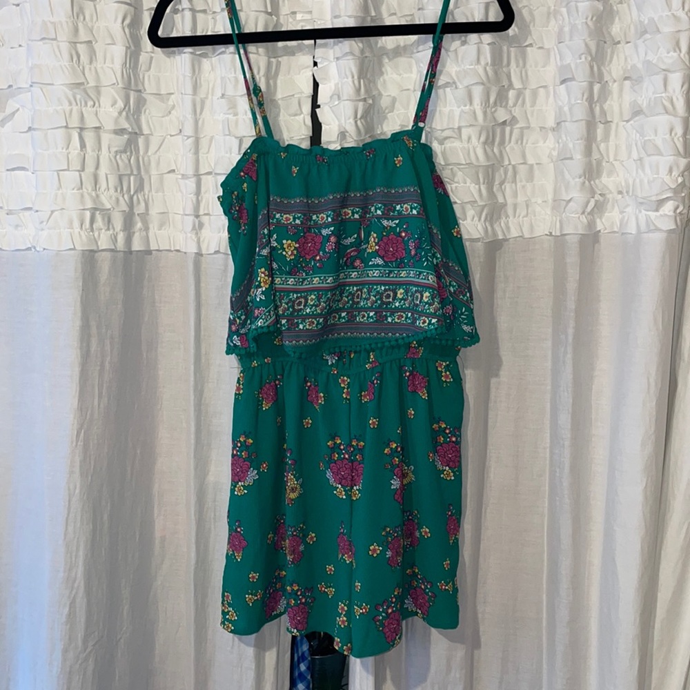Francesca’s Floral Green Romper
